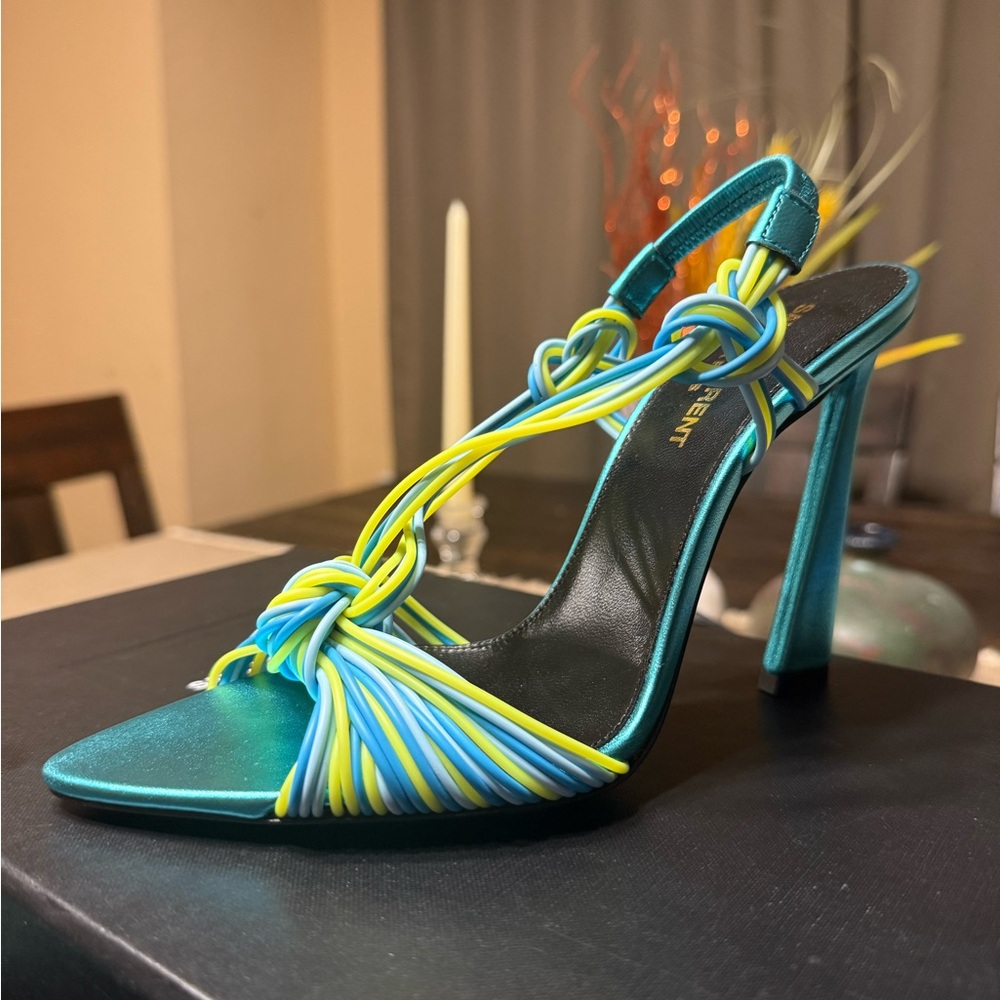Yves Saint Laurent Vibrant Blue and Yellow Heels